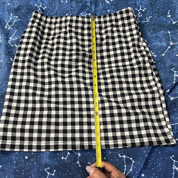 NWOT Shein Black & White Checker Print Mini Skirt - Picture 4 of 5